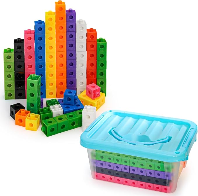 ZEAYEA 300 Pcs Linking Cubes with Storage Box, Counting Blocks for Math Learning and Fun Activities, Math Manipulatives Educational Supplies for Spatial Intelligence, Counting, Creativity - Image 3
