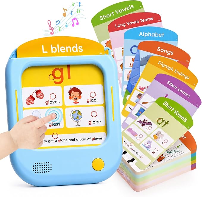 JoyCat Kids Learning Tablet, 156 Pages Phonics Talking Flash Cards by JOYCAT
