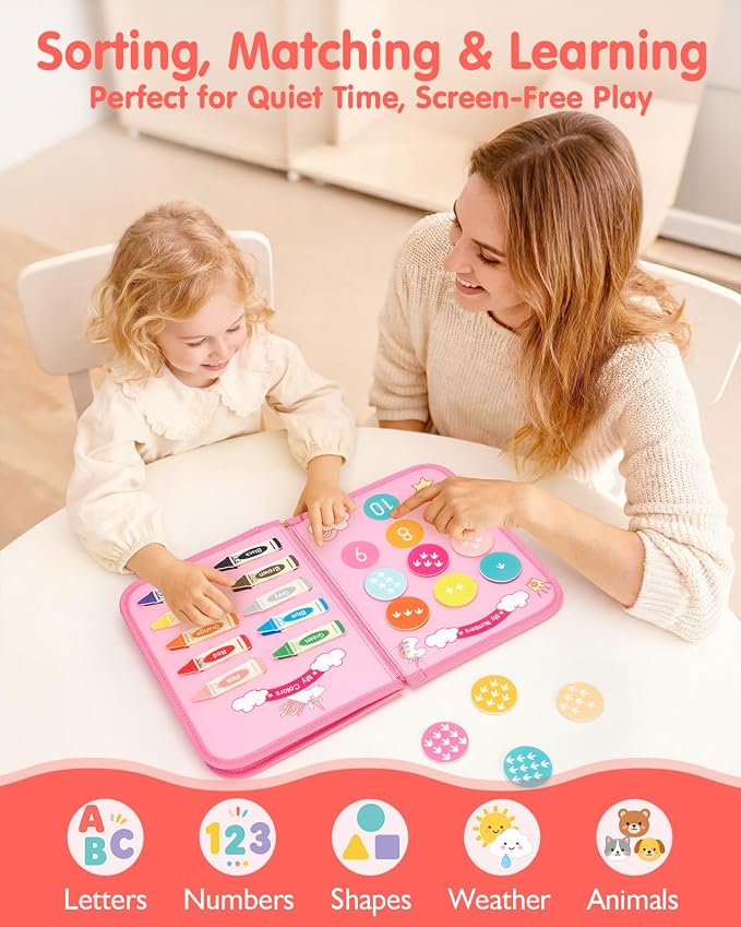 hahaland Busy Board Montessori Toys Busy Book Toddler Girl Gifts Travel Toy - Image 4