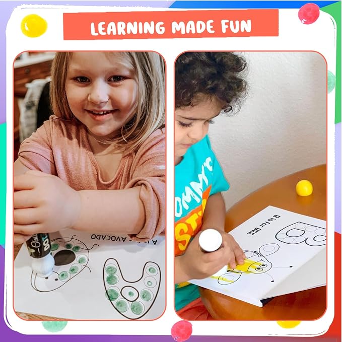Chalkola 16 Washable Dot Markers for Toddlers 1-3 - Kids Paint Dot Art Set - Image 8