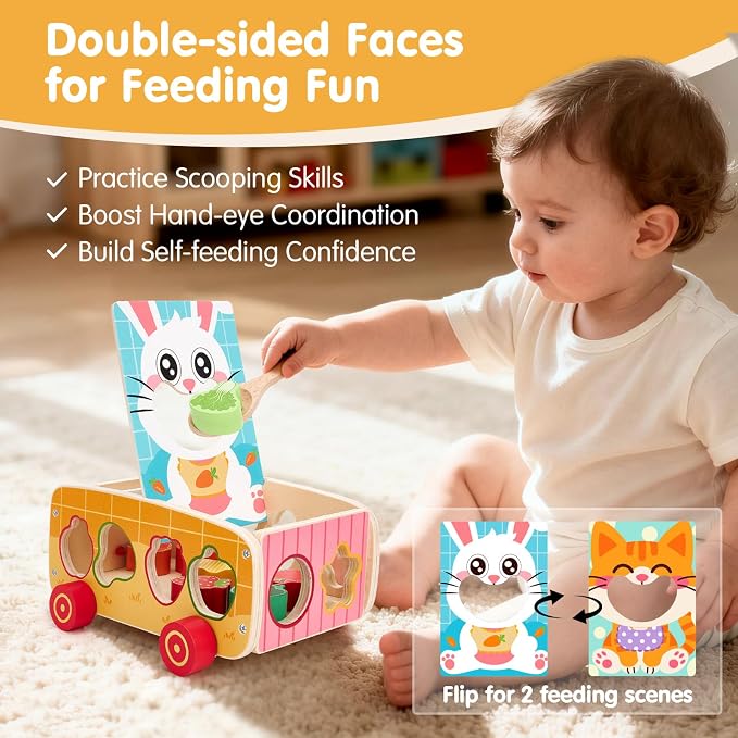 hahaland Montessori Toys 18 Month Old Girl Gifts, Wooden Toddler Toys 2-3 - Image 3