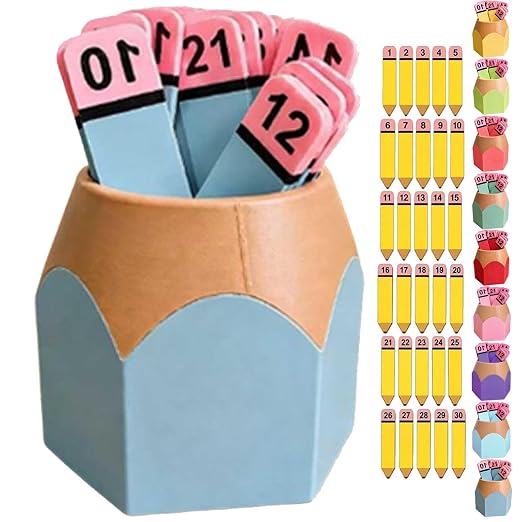 Pencil Number Counting Set, Number Matching Set 1-30, Reusable Math Manipulatives for Sequencing, Matching, Classroom Draws, Learning Games, Preschool and Elementary，Deep Blue by Unknown