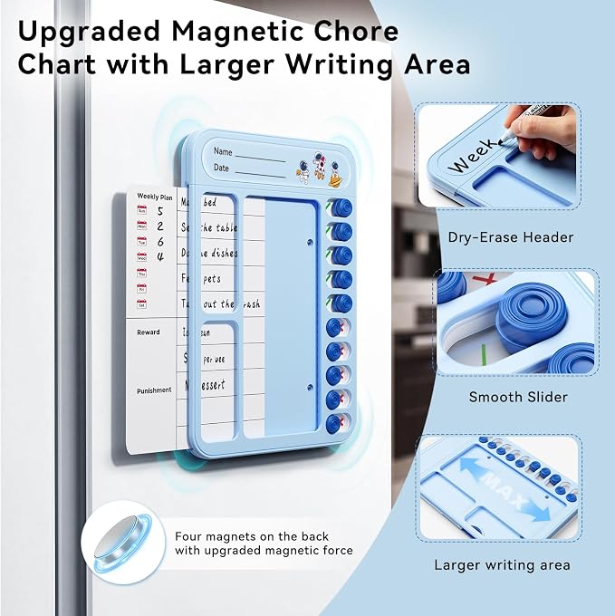 2 Pack Chores Chart for Kids Multiple Kids List Board with Slider - Image 2