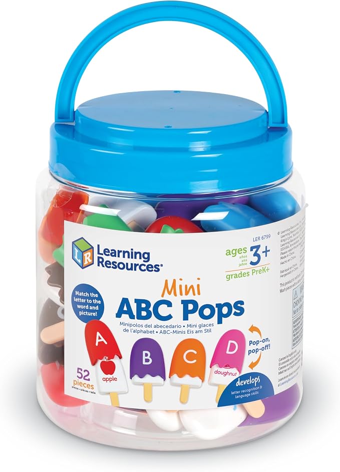 Learning Resources Mini ABC Pops – Alphabet Toys, ABC Puzzle, Phonics Games for Toddlers, Fine Motor Toys, Play Food Set, Preschool Activities, Sensory Bin Letters, Gifts for Kids - Image 3