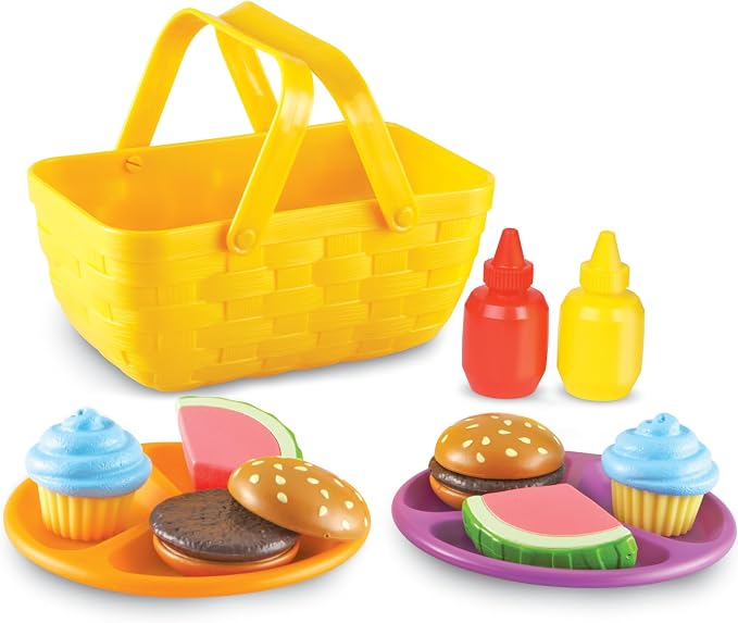 Learning Resources New Sprouts Picnic Set - 15 Pieces, Ages 18+ months Pretend Play Food for Toddlers, Preschool Learning Toys, Kitchen Play Toys for Kids by LearningResources
