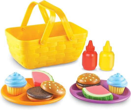 Learning Resources New Sprouts Picnic Set - 15 Pieces, Ages 18+ months Pretend Play Food for Toddlers, Preschool Learning Toys, Kitchen Play Toys for Kids by LearningResources