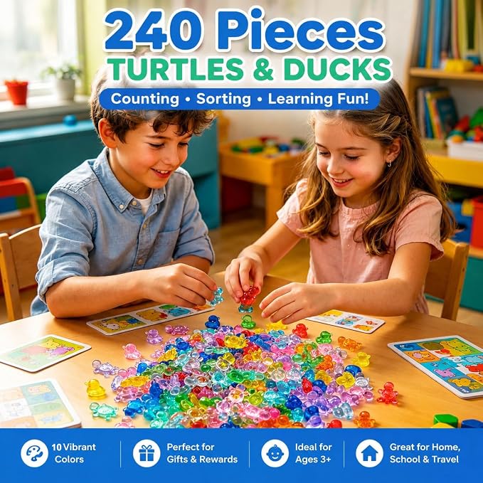 240PCS Translucent Counting Toys for Preschool with Storage Box - Image 4