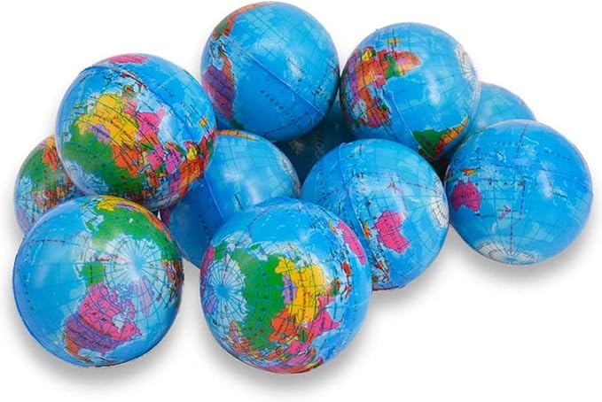24 Pack 2.5Inch Globe Stress Balls Mini Earth World Balls by Wang-Data