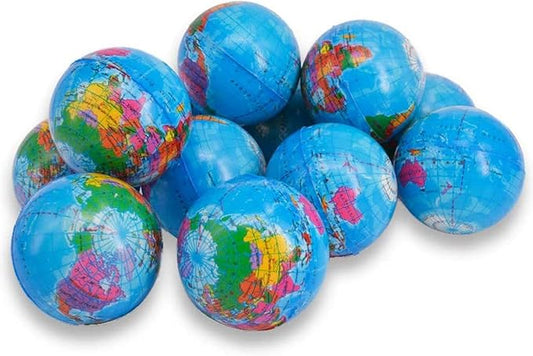 24 Pack 2.5Inch Globe Stress Balls Mini Earth World Balls by Wang-Data
