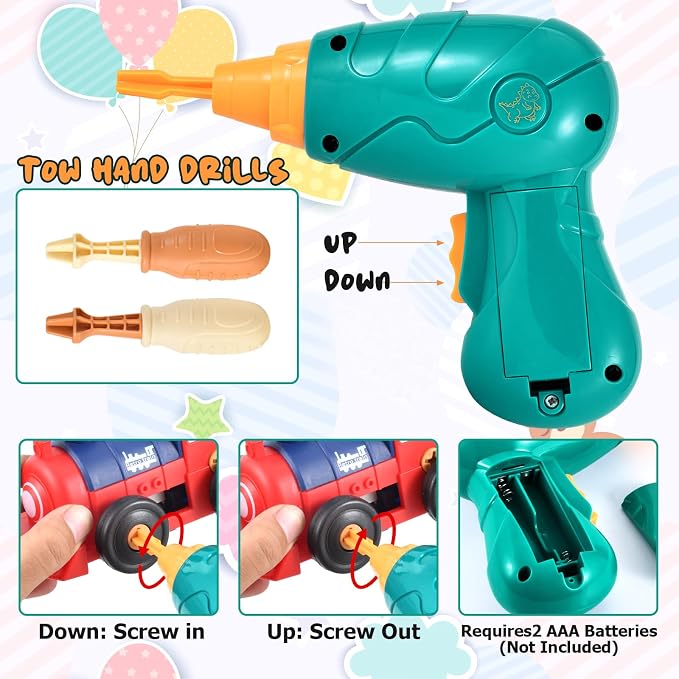 STEM Take Apart Toys for Boys Age 3-5 – Electric Building Toys Car with Motor & Drill | Educational Construction Set for Preschool, Kindergarten | Best Birthday Gift for Kids 4-8 - Image 2