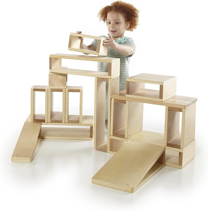 Guidecraft Jr. Hollow Blocks - Set of 16: S.T.E.M Learning & Educational Game for Children; Wooden Building Toy - Image 5