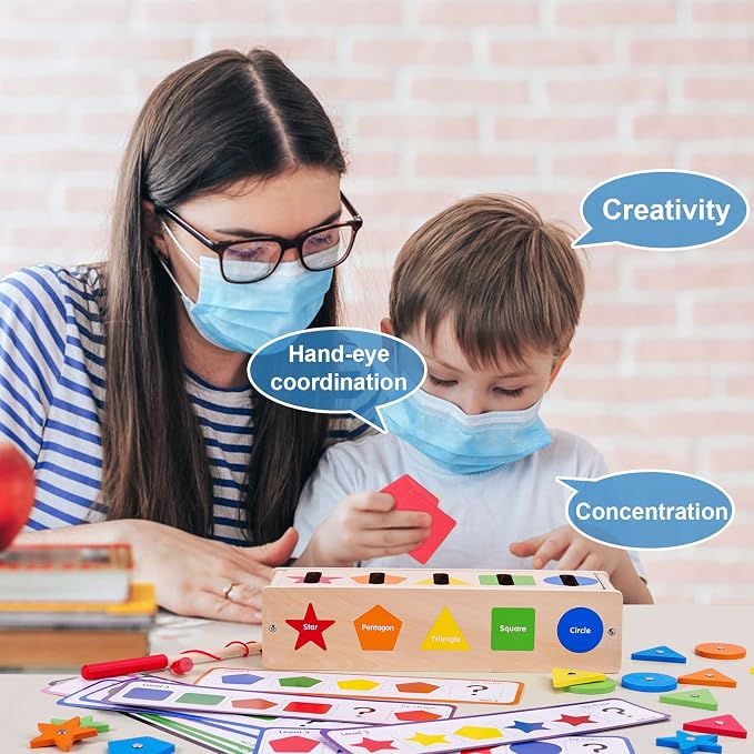 Montessori Magnetic Color Shape Sorting Matching Box, - Image 6