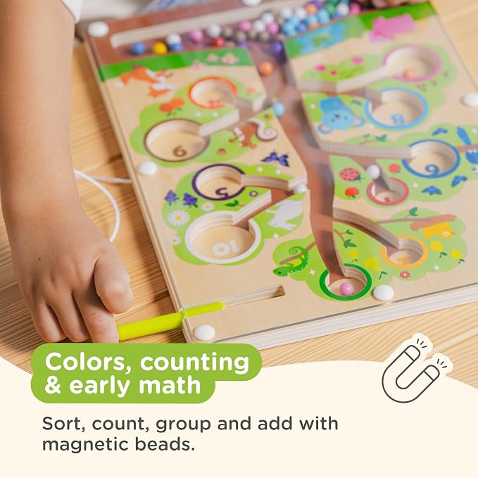 Nene Toys Color Tree Maze – Montessori Magnetic Board for Toddlers 2 3 4 5 Years – Wooden Color & Number Sorting Game – Fine Motor Skills Toy for Preschool Kids – Travel Busy Board Educational Toy - Image 4