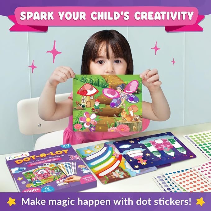 Dot Art Activity - Unicorn & Princess Sticker Kit, Toys for 3 Year Old Girl - Image 7