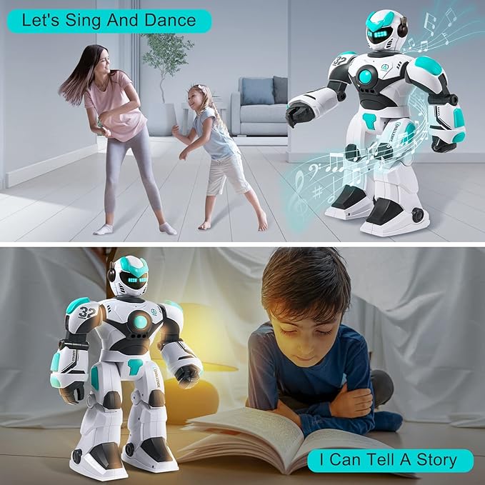 RC Robot Toy for Kids Remote Control RobotToy, Smart Gesture Sensing Rechargeable & Programmable Robot Walking Dancing Singing Chirstmas Gift for 3-15 Years Old Boys Girls