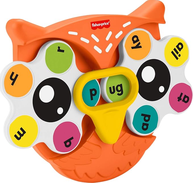 Fisher-Price Preschool Learning Toy Spin ‘n Rhyme Fidget Spinner, Owl-Themed Early Reading Activity for Kids Ages 3+ Years by Unknown