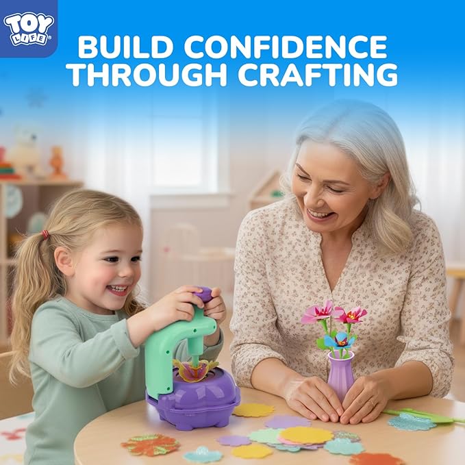 TOY Life DIY Flower Bouquet Making Kit for Girls - Creative Fabric Flower Craft Kit for Kids Ages 4-8, Educational Birthday Gift for 5, 6, 7, 8 Year Old Girls, Arts and Crafts Toys