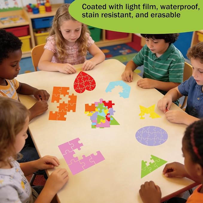 8 Set Geometric Shape Puzzle Color-Coding Math Cards Multi-Shaped Recognition Learning Tools Pattern Matching Sorting Challenges Crad of Elderly Cognitive Exercise Activities - Image 4