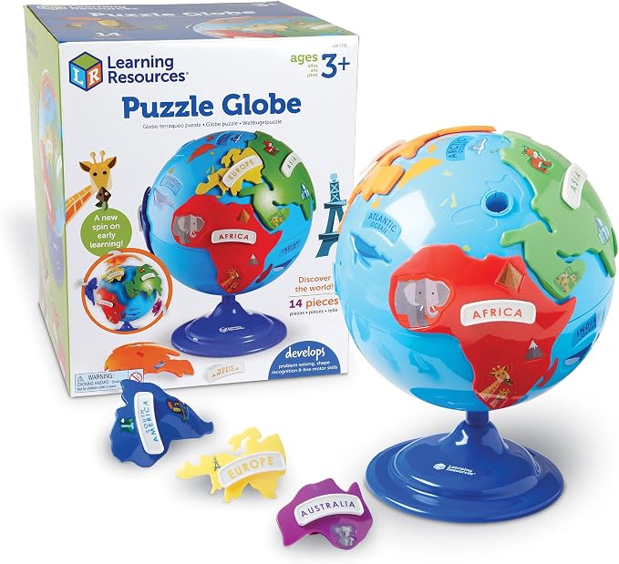 Learning Resources Puzzle Globe - Earth Montessori Toys, Preschool Classroom Must Haves, STEM World Puzzles, Educational Geography Games, Fine Motor Skills, Gifts for Boys and Girls by LearningResources