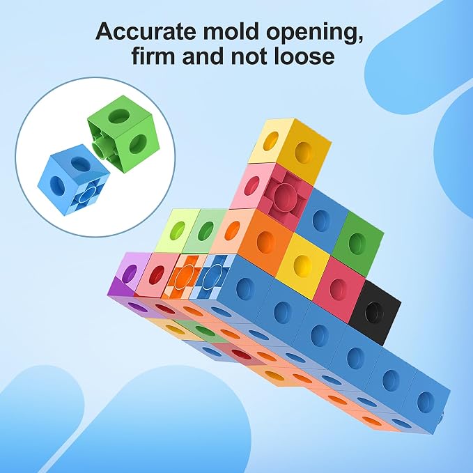 TOMMYHOME Math Linking Cubes with Box 301PCS, Preschool Math Manipulative, Kids Counting Blocks Play Set, Suitable for Learning Educational Supplies in Kindergarten. Great Gift for Boys & Girls (1) - Image 4