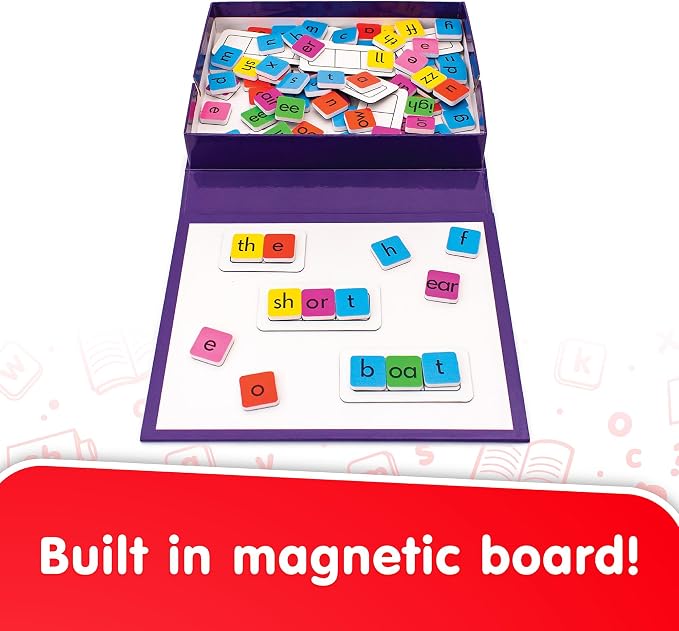 Junior Learning Rainbow Phonics Tiles with Built-in Magnetic Board Multi - Image 3