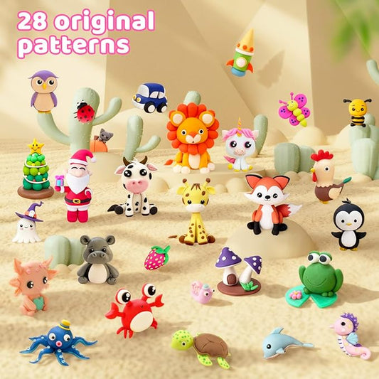 Polymer Clay Kit, 34 Colors Modeling Clay for Kids Adults, Funtopia Oven Bake Clay with Tutorial Book Sculpting Tools Storage Box for Sculpture, Crafting, DIY Projects, Jewelry Making(0.9oz/pc)