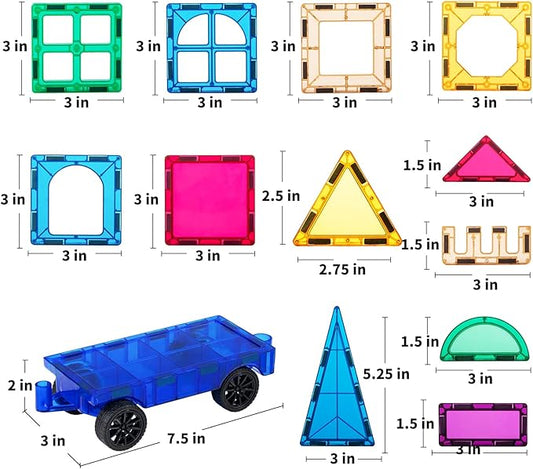 TEMI Magnet Tiles, 80 PCS Magnet Building Toy, Magnets Building Set, Learning and Education Toys Christmas Toy Gifts for Ages 3 4 5 6 7 8+ Year Old Toddler Kids Boys and Girls