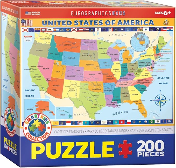 EuroGraphics Map of the United States of America Jigsaw Puzzle (200-Piece) by EuroGraphics
