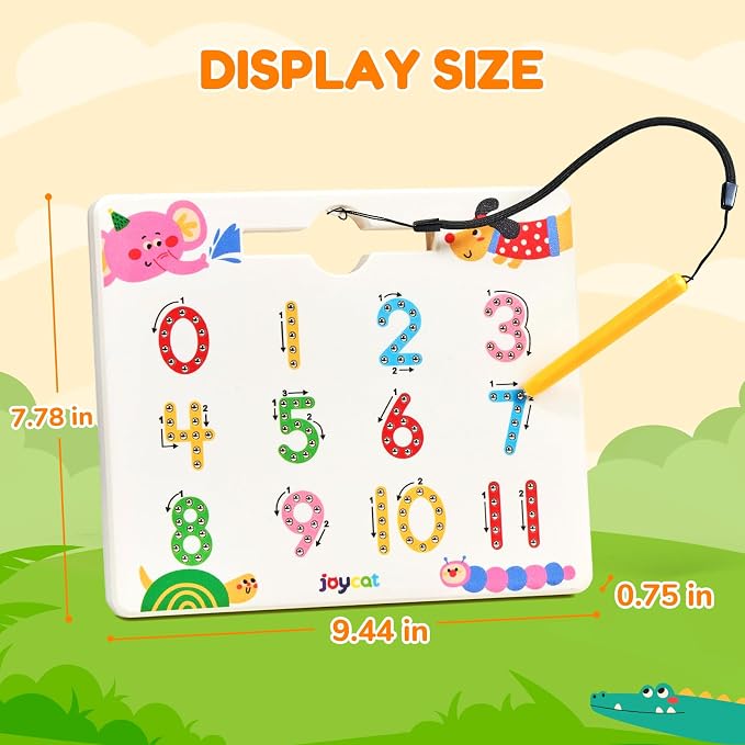 JoyCat Magnetic Animal Number Tracing Board, Double-Sided Numbers 1-20 - Image 8