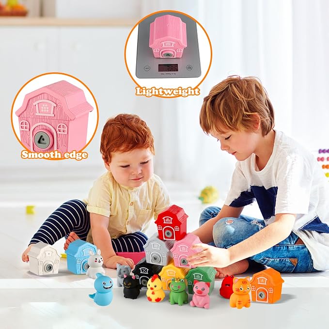 Grarain Toddler Farm Animals Toys, Upgraded Keys Barn Match Game, Montessori Educational Color Shape Sorting & Counting Learning Toy for Kids Boys Girls 3-6 Year Old, Fine Motor Gifts - Image 5