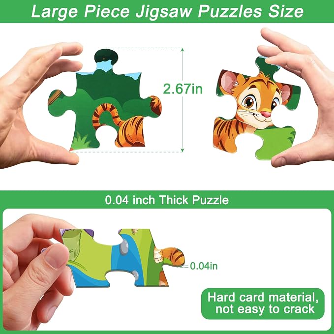 LELEMON Puzzles for Kids Age for 3-5,24 Large Piece Animal Puzzles for Toddler Kids,Children Learning Educational Puzzles Toys for Boys and Girls(6 Packs) - Image 5