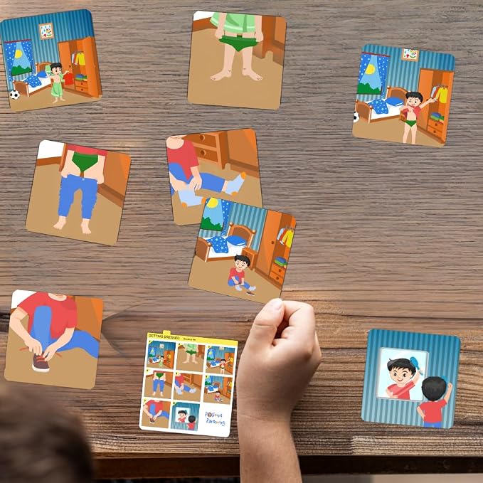 Sequencing Basic Daily Routine Conversation Cards | Learning Material for Social Skills & Emotional Intelligence | Speech Therapy Resources | ESL, Articulation, Storytelling, Sequencing Card Game - Image 9