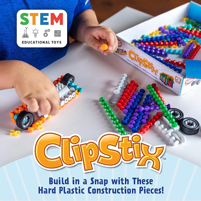 POPULAR PLAYTHINGS Clipstix Building Sticks Kit, 100 Piece, Playstix - Image 2