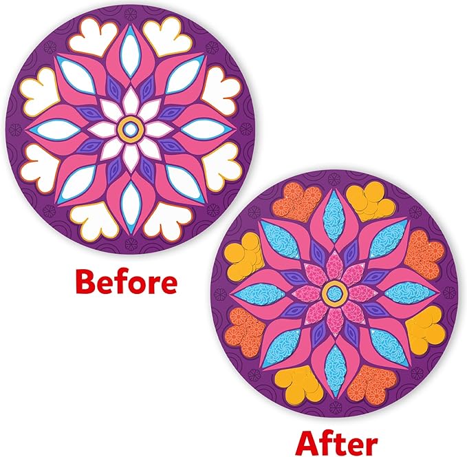 Skillmatics Dot It Sticker - Mandala Art, Mess-Free Fun for Kids, 500+ Stickers, Craft Kits, DIY Scrapbooking Activity, Travel Toys, Gifts for Boys & Girls Ages 3, 4, 5, 6, 7