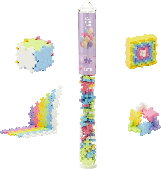 PLUS PLUS Pastel Color Mix Tube - Mini Interlocking Building Blocks Set by Plus-Plus