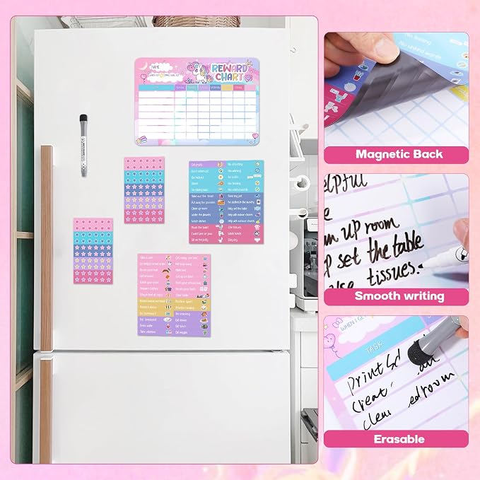 Thboxes Reward Chart for Kids, 52 Chore Charts, Unicorn Behaviour Board Set - Image 3