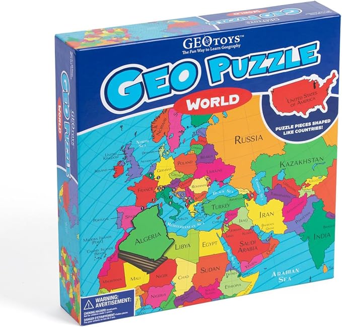 GeoPuzzle World Jigsaw Puzzles, 68 Pc Map Puzzle for Kids Ages 6 & Up - Image 6