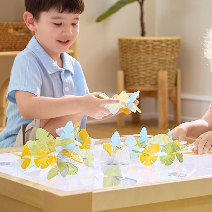 Guidecraft Interlox Leaves - 96 Piece Set: Construction Toy - Creativity and Educational Building Toys for Children - Image 2