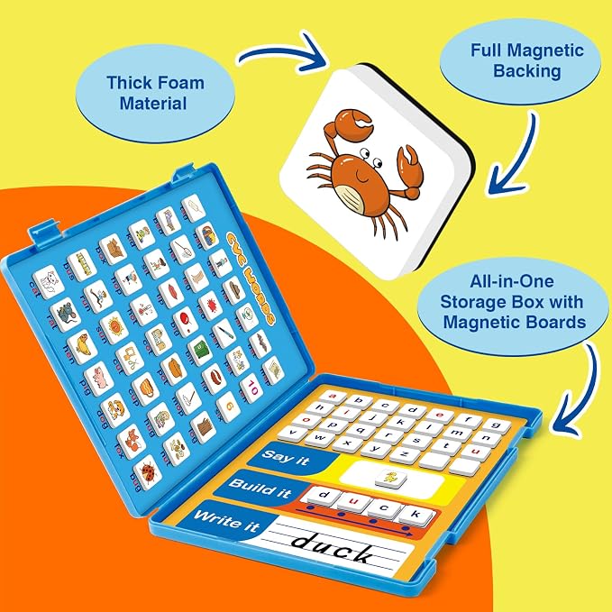 Aizweb CVC Word Games: Magnetic Letter Tiles for Phonics&Word Family,Age 5+ - Image 5