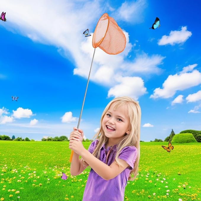 2 Pack Insect Catching Nets, Telescopic Stainless Steel Pole, Fishing Nets,Butterfly Nets, Nature Exploration Toys for Kids Outdoor Playing - Image 5