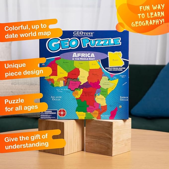 GeoPuzzle Africa & Middle East Jigsaw Puzzles, 65 Pc Puzzle for Kids - Image 4
