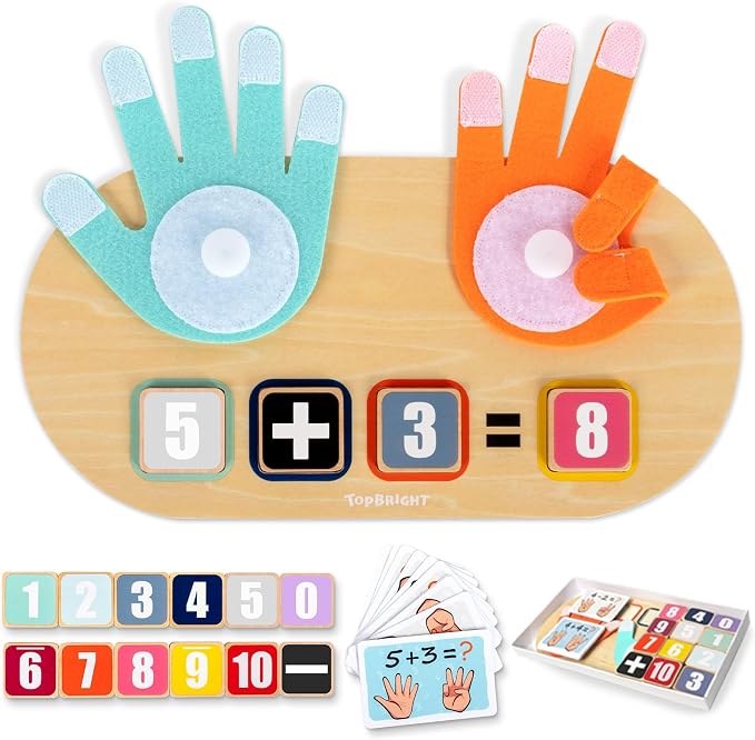 TOP BRIGHT Number Counting Blocks Math Toy, Montessori Toy for 3 4 5 Years by TOPBRIGHT