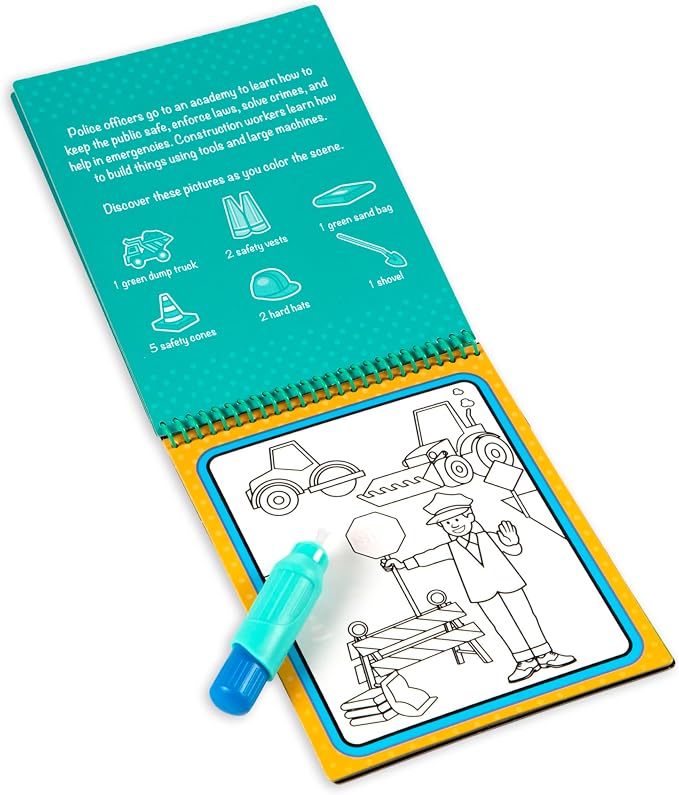 Melissa & Doug On The Go Water Wow! Reusable Water-Reveal Activity Pad- Occupations - Image 4