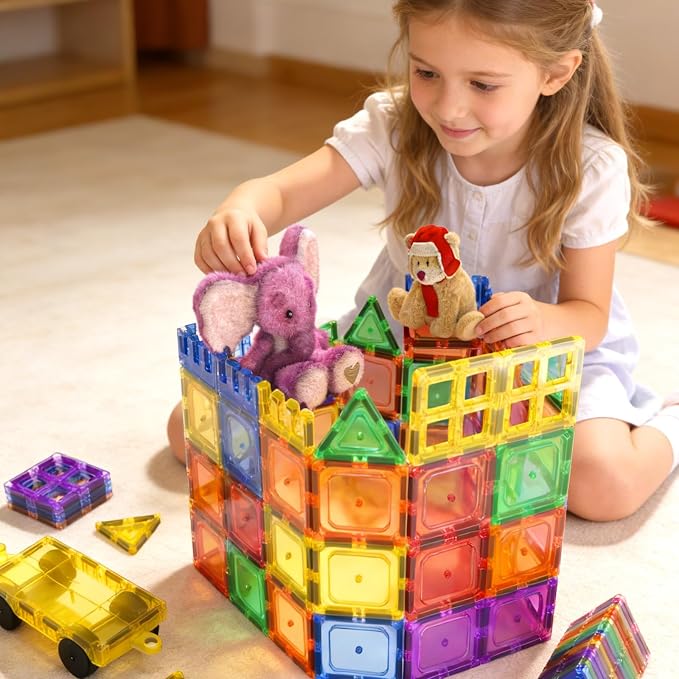 60 PCS Magnetic Building Tiles Kids Toys STEM Magnetic Blocks Sensory Toys - Image 8