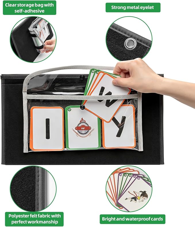 ANSTROUT CVC Word Builder Desktop Pocket Chart with 107 Phonics Flash Cards, Kids Word Builder Games for Learn to Read CVC CVCC CCVC Words, Phonics Learning Tool for Preschool Kindergarten Classroom. - Image 5