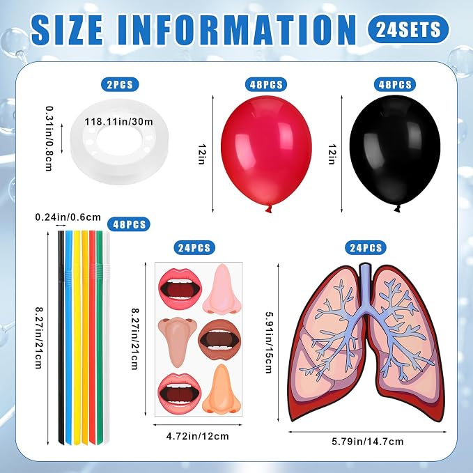 Libima 24 Sets Lung Model Respiratory System Human Body Model Puzzle Toys - Image 2