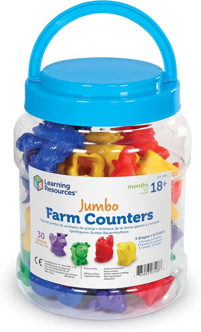 Learning Resources Jumbo Farm Counters - 30 Pieces, Ages 18+ months Toddler Learning Toys, Preschool Toys, Farm Animals for Kids - Image 7