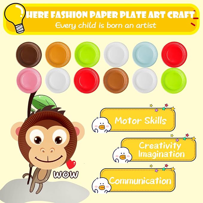 V-Opitos Arts and Crafts Kits for Kids, 24 Pack Simple Animal Paper Plate Crafts for Toddler Age of 2, 3, 4, 5 Years Old, Fun Preschool Classroom Activity Project for Boy & Girl - Image 3