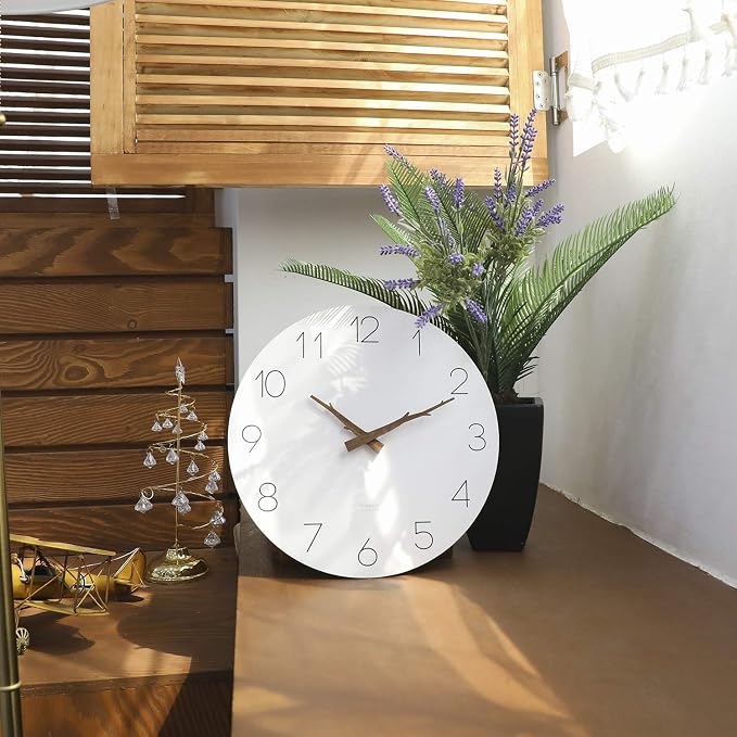 mooas Flatwood Wall Clock (Twig),12" Non-Ticking Sweep Movement - Image 8