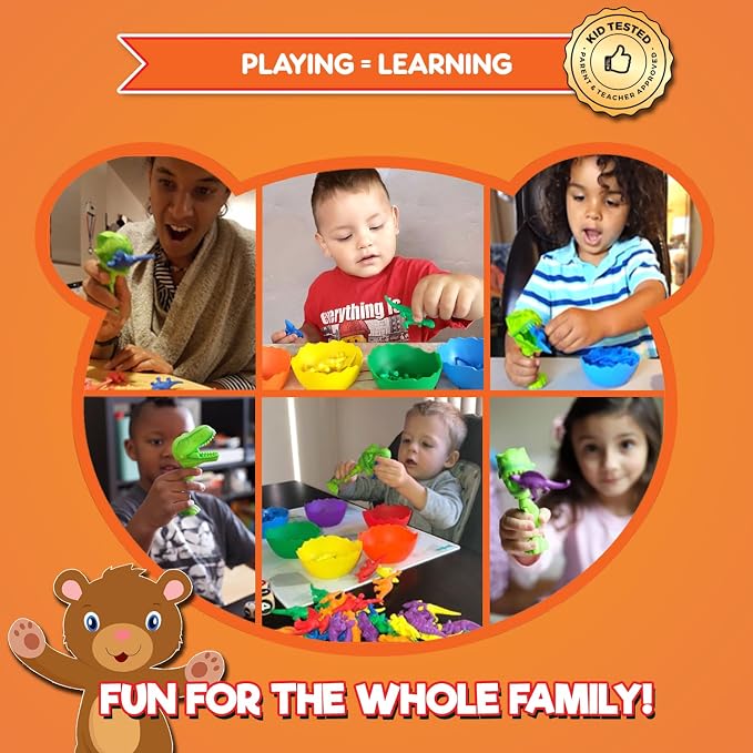 Stomp & Roar Dinosaurs - Sort, Count, Match & Play with 54pc, Dice + eBook - Image 8